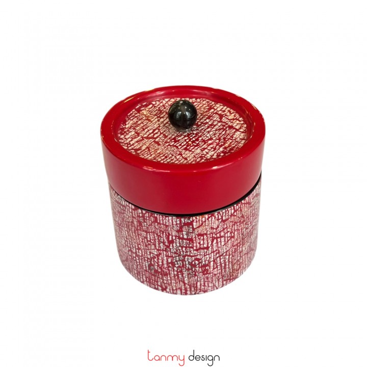 Round pillar lacquer box 10cm ( different designs )
